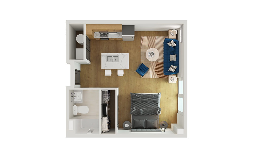 Type 6 - Studio floorplan layout with 1 bath and 553 square feet. Type 6 - Studio floorplan layout with 1 bath and 553 square feet.