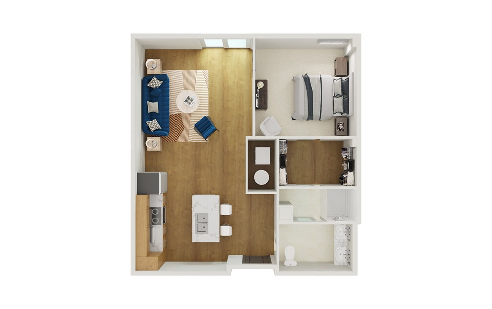 Type 4A - 1 bedroom floorplan layout with 1 bath and 862 square feet. Type 4A - 1 bedroom floorplan layout with 1 bath and 862 square feet.