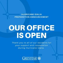 Our office is open. Thank you to all of our residents for your support and cooperation during Hurricane Idalia. 
 
Nuestra oficina está abierta. Gracias a todos nuestros residentes por su apoyo y cooperación durante el huracán Idalia. Instagram post from @overlookatriverplace on September 01, 2023 08:00:18am